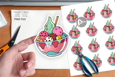 Rainbow Ice Cream Sticker Sublimation artnoy 
