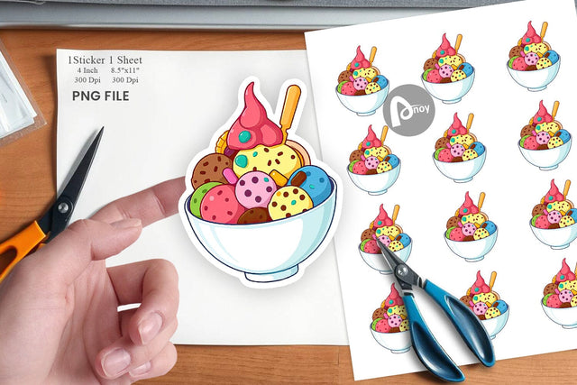 Rainbow Ice Cream Sticker Sublimation artnoy 