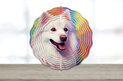 Rainbow Japanese Spitz Dog Wind Spinner Sublimation Bundle Sublimation Regulrcrative 