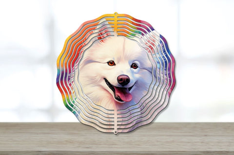 Rainbow Japanese Spitz Dog Wind Spinner Sublimation Bundle Sublimation Regulrcrative 