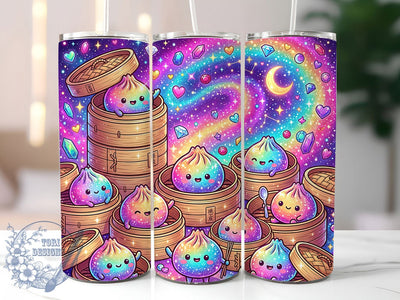 Rainbow Kawaii Dumplings 20oz Tumbler, Rainbow Kawaii Dumplings, 20oz Tumbler Wrap, Sublimation Design, Cute Food Art, Digital Download, Tumbler PNG, Rainbow Dumpling Wrap Sublimation ToriDesigns 