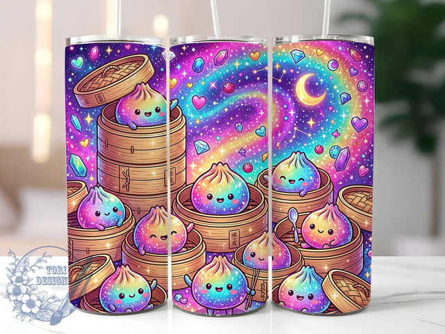 Rainbow Kawaii Dumplings 20oz Tumbler, Rainbow Kawaii Dumplings, 20oz Tumbler Wrap, Sublimation Design, Cute Food Art, Digital Download, Tumbler PNG, Rainbow Dumpling Wrap Sublimation ToriDesigns 
