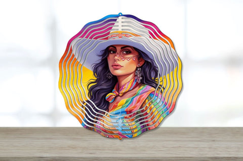 Rainbow Latina Cowgirl Wind Spinner Sublimation Bundle Sublimation Regulrcrative 