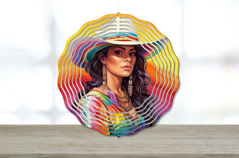Rainbow Latina Cowgirl Wind Spinner Sublimation Bundle Sublimation Regulrcrative 