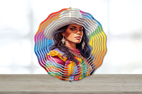 Rainbow Latina Cowgirl Wind Spinner Sublimation Bundle Sublimation Regulrcrative 