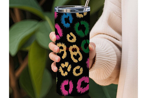 Rainbow Leopard 20oz Tumbler Wrap Sublimation DesignSVG 