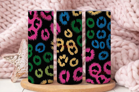 Rainbow Leopard 20oz Tumbler Wrap Sublimation DesignSVG 