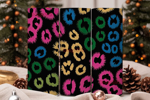 Rainbow Leopard 20oz Tumbler Wrap Sublimation DesignSVG 