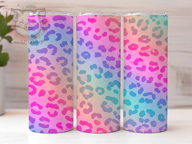 Rainbow Leopard Colorful Funky Tumbler Wrap, Colorful Animal Print, Leopard Tumbler Design, 20oz Sublimation PNG, Bright Cheetah Wrap, Funky Leopard Print, Rainbow Tumbler PNG Sublimation Lara' s Designs 