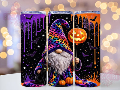 Rainbow Leopard Gnome Glow 20oz Tumbler, Leopard Motif, Rainbow Theme, Gnome Art Design, Glow Accent, Whimsical Charm, Sublimation Wrap, 20oz Tumbler Sublimation SvggirlplusArt 