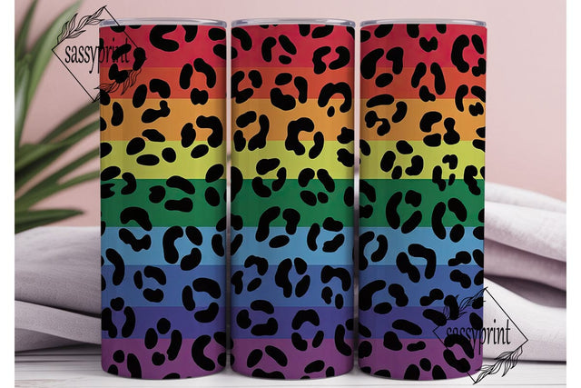 Rainbow Leopard Gradient Tumbler Wrap Sublimation sassyprint 