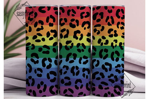 Rainbow Leopard Gradient Tumbler Wrap Sublimation sassyprint 