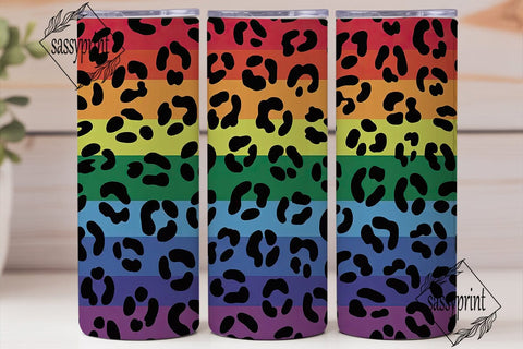 Rainbow Leopard Gradient Tumbler Wrap Sublimation sassyprint 