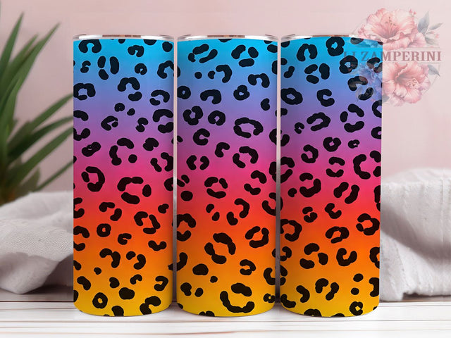 Rainbow Leopard Wild Print Tumbler, Colorful Animal Print Wrap, Leopard Tumbler PNG, 20Oz Tumbler Sublimation, Bright Leopard Design, Wild Print Tumbler Wrap, Funky Tumbler Sublimation Li Zamperini 
