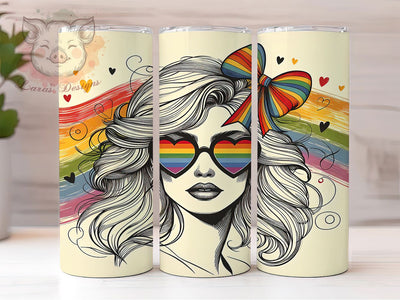 Rainbow Lesbian Pride Tumbler Wrap, LGBT Tumbler Wrap, 20oz Lesbian Wrap, Pride Month Tumbler, Sublimation Tumbler Design, Rainbow Lesbian Tumbler, Love Is Love Wrap Sublimation Lara' s Designs 