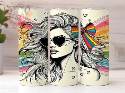 Rainbow Lesbian Pride Tumbler Wrap, LGBT Tumbler Wrap, 20oz Lesbian Wrap, Pride Month Tumbler, Sublimation Tumbler Design, Rainbow Lesbian Tumbler, Love Is Love Wrap Sublimation Lara' s Designs 