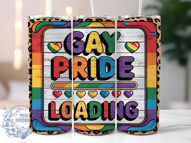 Rainbow LGBTQ Pride Loading Tumbler Wrap, Loading Pride Tumbler, Rainbow Loading Cup, LGBTQ Loading Tumbler, 20Oz Tumbler Wrap, Sublimation Pride Cup, Pride Loading Drinkware Sublimation ToriDesigns 