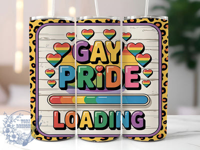 Rainbow LGBTQ Pride Loading Tumbler Wrap, Loading Pride Tumbler, Rainbow Loading Cup, LGBTQ Loading Tumbler, 20Oz Tumbler Wrap, Sublimation Pride Cup, Pride Loading Drinkware Sublimation ToriDesigns 