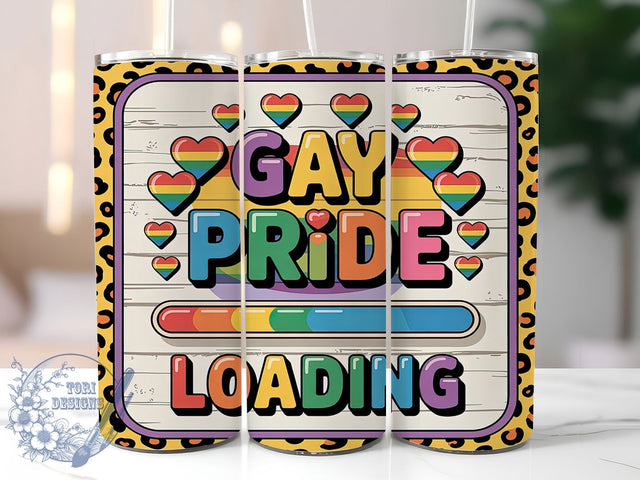 Rainbow LGBTQ Pride Loading Tumbler Wrap, Loading Pride Tumbler, Rainbow Loading Cup, LGBTQ Loading Tumbler, 20Oz Tumbler Wrap, Sublimation Pride Cup, Pride Loading Drinkware Sublimation ToriDesigns 