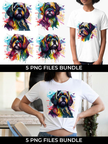 Rainbow Lhasa Apso Dog Watercolor Bundle Sublimation Free For Commercial Use Sublimation Sintegra 