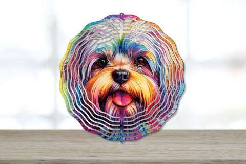 Rainbow Lhasa Apso Dog Wind Spinner Sublimation Bundle Sublimation Regulrcrative 
