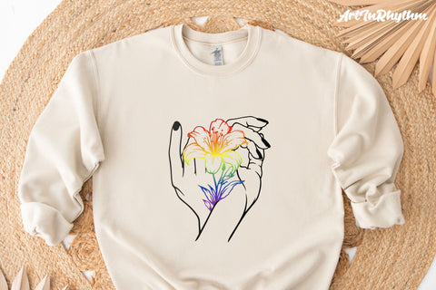 Rainbow Lily Svg, Gay Pride Svg, Pride Month Svg, Gay Svg, Flower Svg SVG Artinrhythm shop 