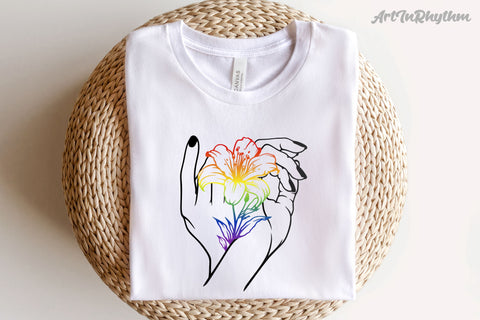 Rainbow Lily Svg, Gay Pride Svg, Pride Month Svg, Gay Svg, Flower Svg SVG Artinrhythm shop 