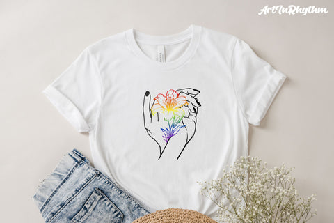 Rainbow Lily Svg, Gay Pride Svg, Pride Month Svg, Gay Svg, Flower Svg SVG Artinrhythm shop 