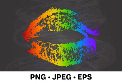 Rainbow lips print sublimation. LGBT pride month design Sublimation LaBelezoka 
