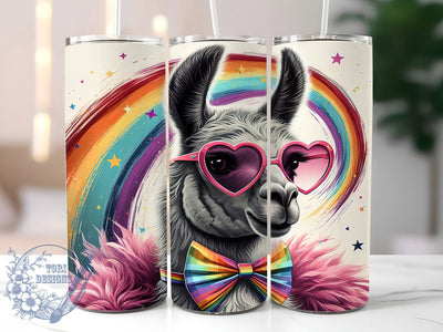 Rainbow Llama Pride Tumbler Wrap, LGBTQ+ Llama Wrap, Rainbow Llama Tumbler, 20oz Pride Month Design, Cute Llama Pride, Colorful Pride Tumbler, LGBTQ+ Animal Wrap Sublimation ToriDesigns 