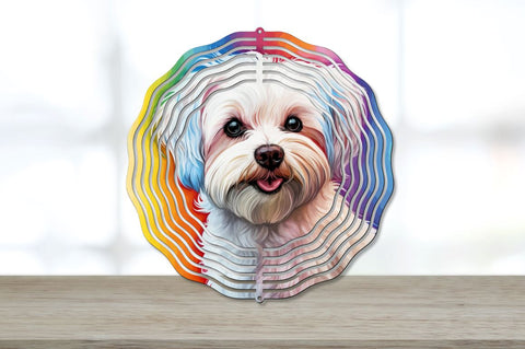 Rainbow Maltese Dog Wind Spinner Sublimation Bundle Sublimation Regulrcrative 