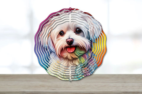 Rainbow Maltese Dog Wind Spinner Sublimation Bundle Sublimation Regulrcrative 