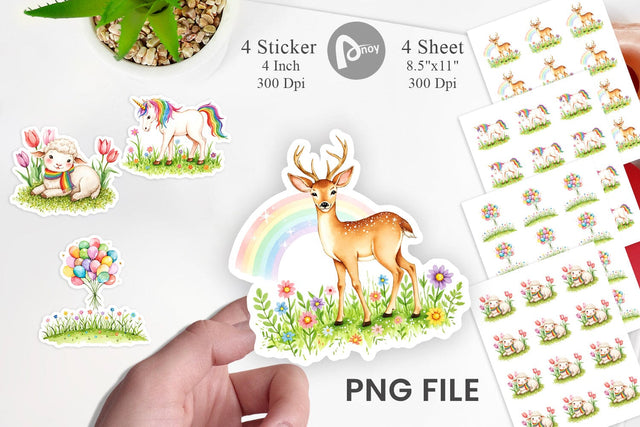 Rainbow Meadow Sticker Sublimation artnoy 
