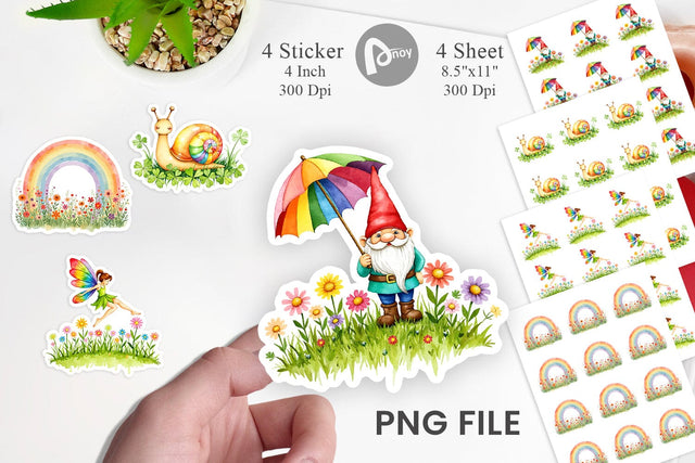 Rainbow Meadow Sticker Sublimation artnoy 