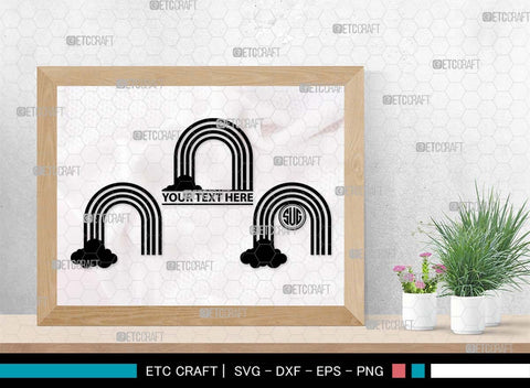 Rainbow Monogram, Rainbow Silhouette, Rainbow SVG, Clouds Svg, Rainbow Star Svg, Rainbow Shooting Svg, Layered Rainbow Svg, SB00529 SVG ETC Craft 