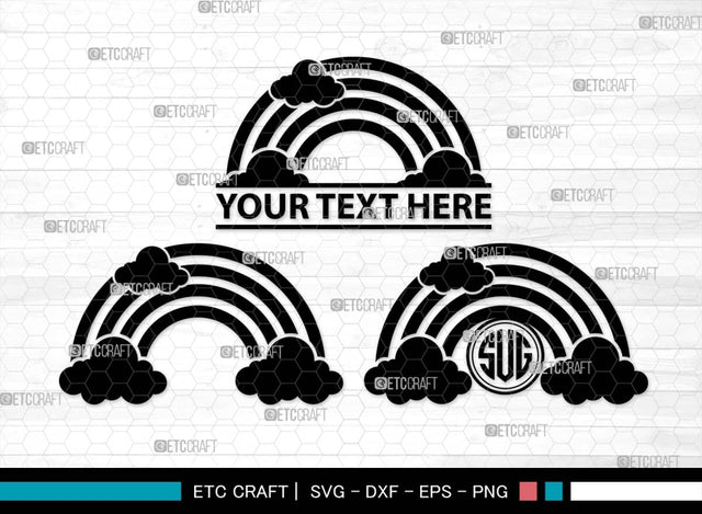 Rainbow Monogram, Rainbow Silhouette, Rainbow SVG, Clouds Svg, Rainbow Star Svg, Rainbow Shooting Svg, Layered Rainbow Svg, SB00529 SVG ETC Craft 