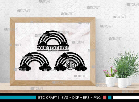 Rainbow Monogram, Rainbow Silhouette, Rainbow SVG, Clouds Svg, Rainbow Star Svg, Rainbow Shooting Svg, Layered Rainbow Svg, SB00529 SVG ETC Craft 