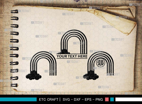 Rainbow Monogram, Rainbow Silhouette, Rainbow SVG, Clouds Svg, Rainbow Star Svg, Rainbow Shooting Svg, Layered Rainbow Svg, SB00529 SVG ETC Craft 