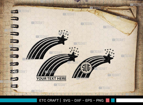 Rainbow Monogram, Rainbow Silhouette, Rainbow SVG, Clouds Svg, Rainbow Star Svg, Rainbow Shooting Svg, Layered Rainbow Svg, SB00529 SVG ETC Craft 