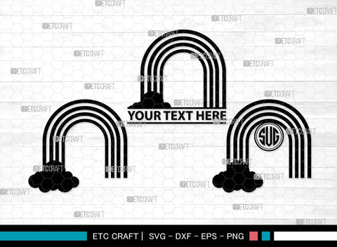 Rainbow Monogram, Rainbow Silhouette, Rainbow SVG, Clouds Svg, Rainbow Star Svg, Rainbow Shooting Svg, Layered Rainbow Svg, SB00529 SVG ETC Craft 