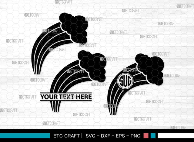 Rainbow Monogram, Rainbow Silhouette, Rainbow SVG, Clouds Svg, Rainbow Star Svg, Rainbow Shooting Svg, Layered Rainbow Svg, SB00529 SVG ETC Craft 