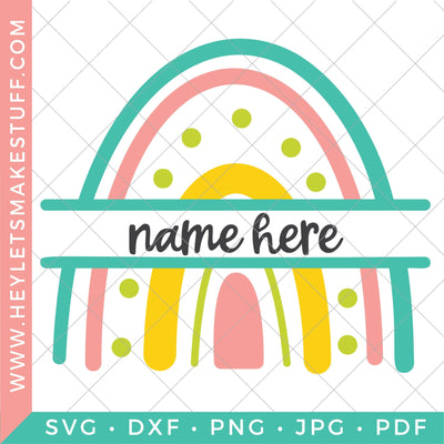 Rainbow Monogram SVG Hey Let's Make Stuff 