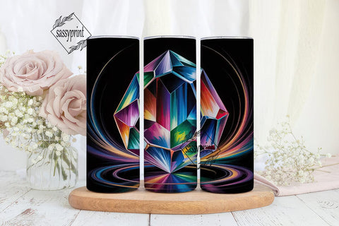 Rainbow Mosaic Stained Glass Tumbler Sublimation sassyprint 
