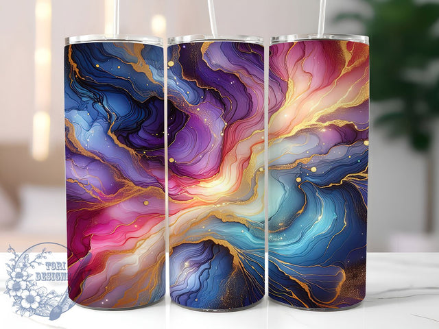 Rainbow Neon Glitter Marble Tumbler, Neon Marble Pattern, Gold Glitter Design, 20Oz Sublimation Wrap, Colorful Marble Art, Neon Glitter Texture, Tumbler Sublimation Sublimation ToriDesigns 