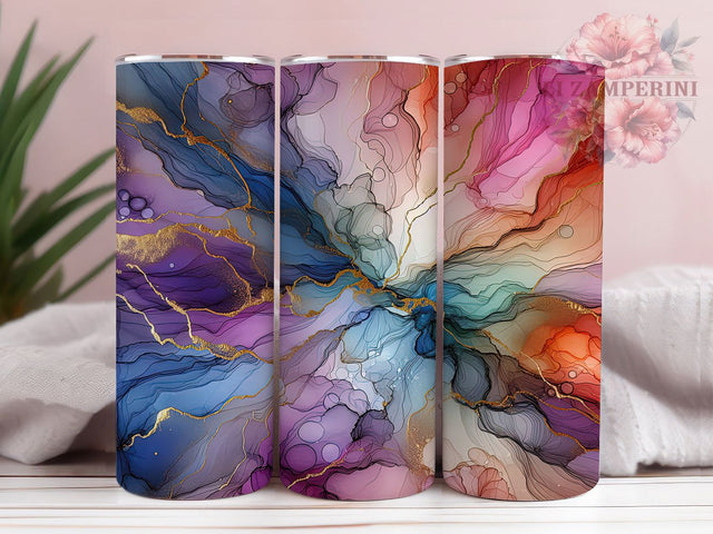 Rainbow Neon Marble Tumbler, Bright Colorful Tumbler, Vibrant 20oz Wrap, Sublimation Design, Stylish Gift Idea, Artistic Marble Wrap, Modern Rainbow Tumbler Sublimation Li Zamperini 