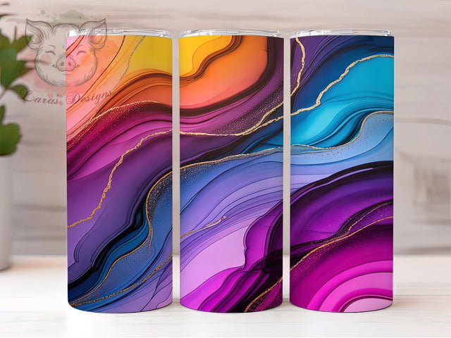 Rainbow Neon Marble Tumbler, Bright Marble Wrap, Colorful Neon Sublimation, 20oz Rainbow Tumbler, Vibrant Marble Art, Psychedelic Neon Mug, Whimsical Rainbow Cup Sublimation Lara' s Designs 