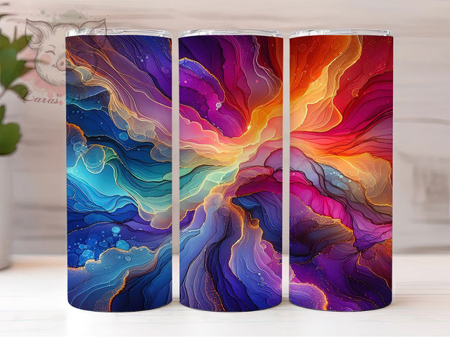 Rainbow Neon Marble Tumbler, Bright Marble Wrap, Colorful Neon Sublimation, 20oz Rainbow Tumbler, Vibrant Marble Art, Psychedelic Neon Mug, Whimsical Rainbow Cup Sublimation Lara' s Designs 