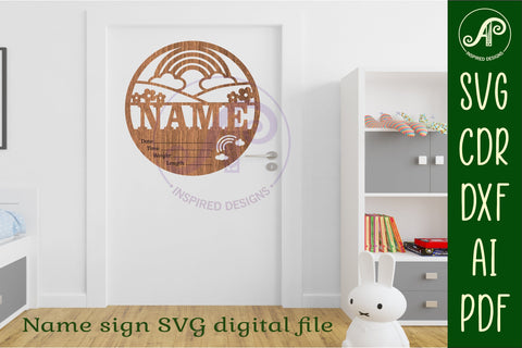Rainbow Newborn Baby stats, Birth plaque, name SVG APInspireddesigns 
