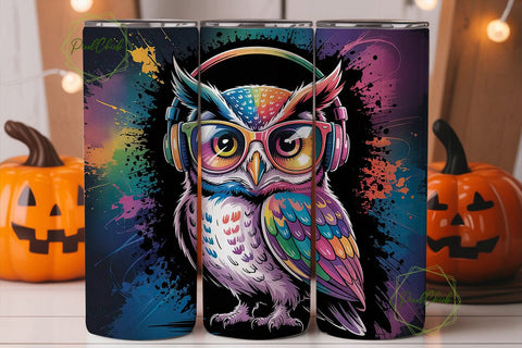 Rainbow Owl 20oz Tumbler Design Sublimation PixelChick 