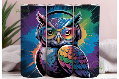 Rainbow Owl 20oz Tumbler Design Sublimation PixelChick 